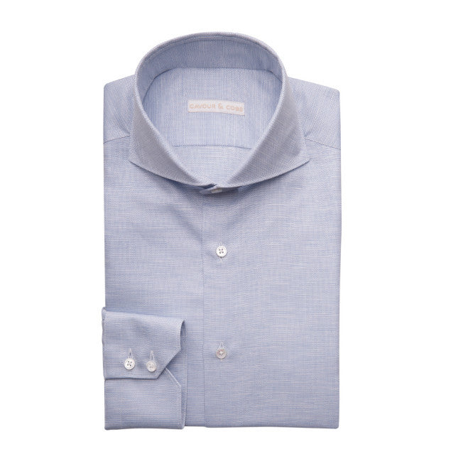 Noto Blue Slub Linen Shirt