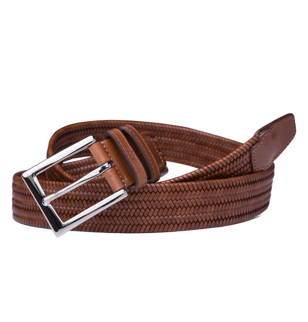 Van Laack Brown woven leather belt