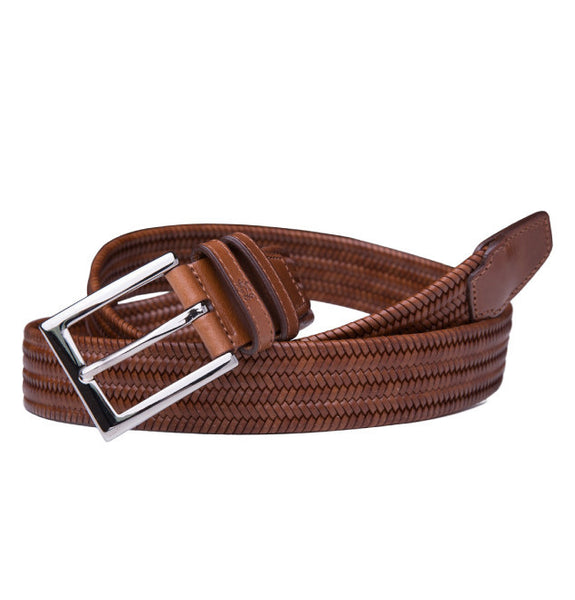 Van Laack Brown woven leather belt