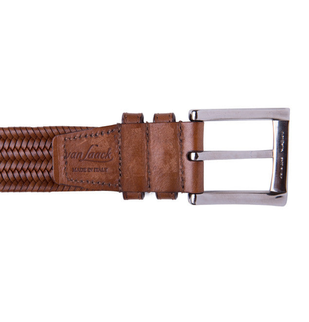 Van Laack brown leather belt reverse