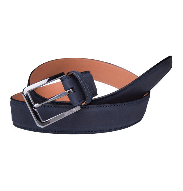 Van Laack Navy Leather Belt - TandTDevelopment
