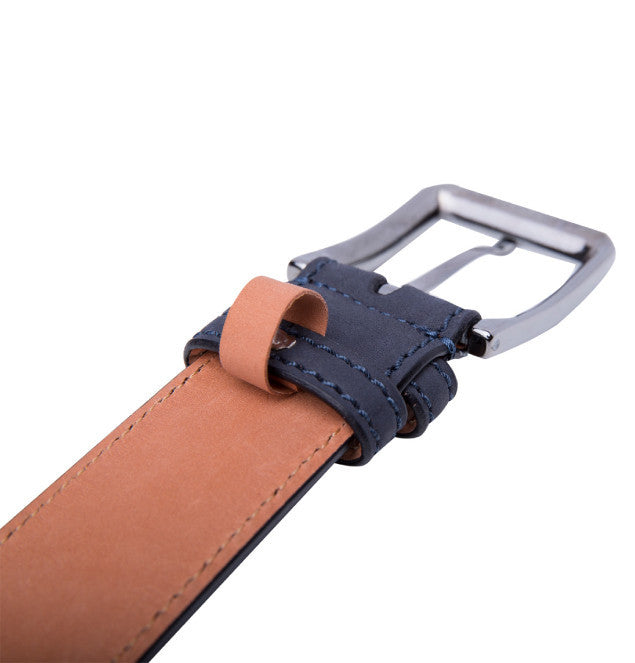 Van Laack navy leather belt loop