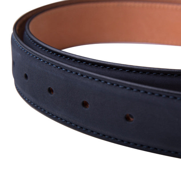 Van Laack Navy Leather Belt - TandTDevelopment