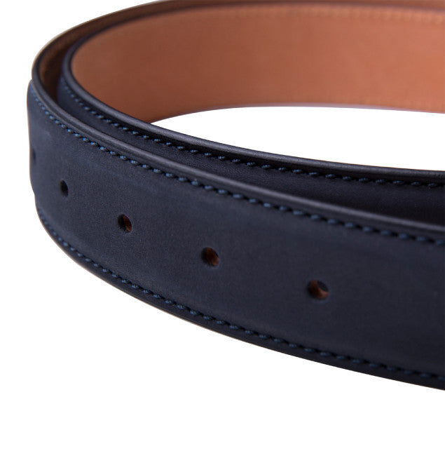 Van Laack navy leather belt round
