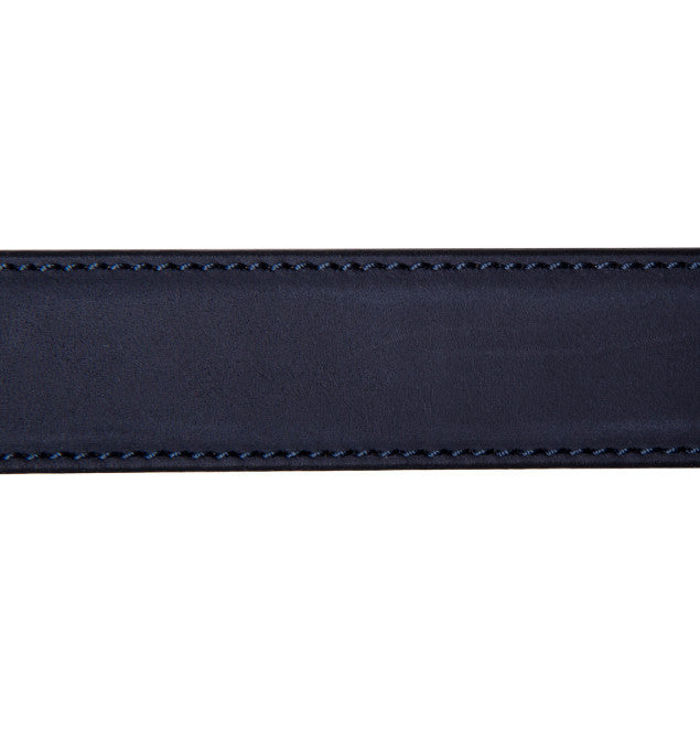 Van Laack navy leather belt front