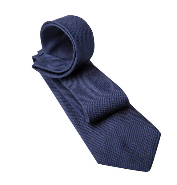 Van Laack Woven Navy Tie folded