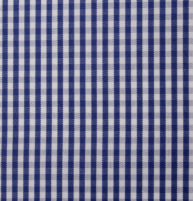 Cavour & Cobs Savona Shirt Featured Fabric in Navy Blue Checks 