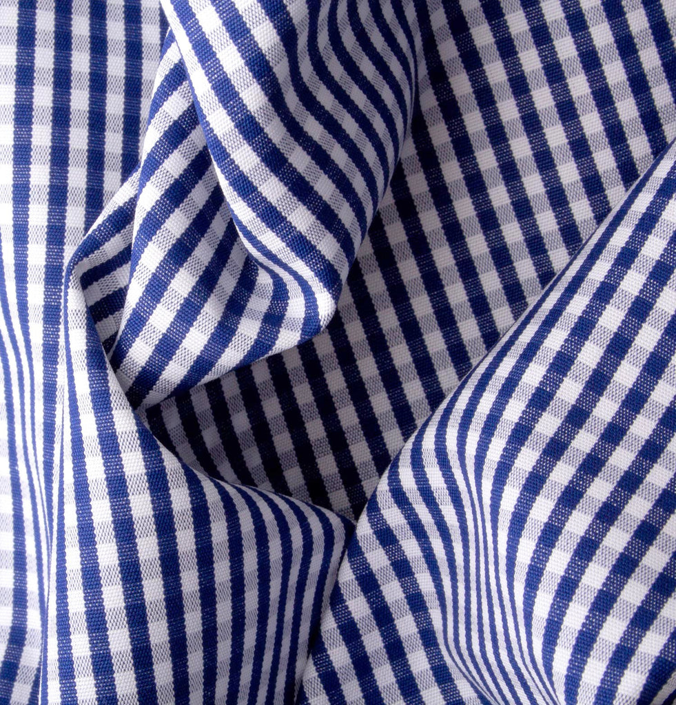 Cavour & Cobs Savona Shirt Fabric in Navy Blue Checks 