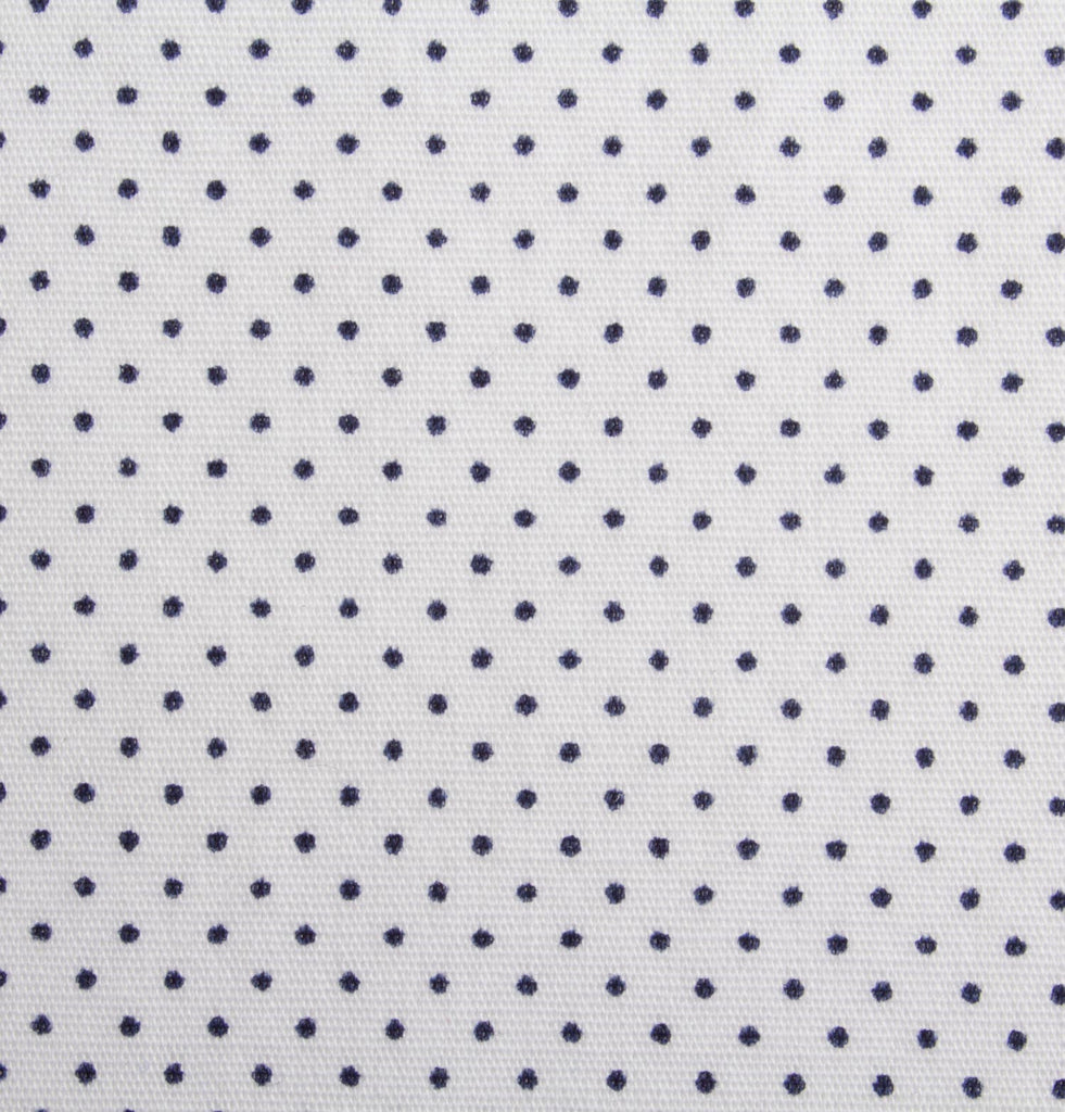 NYMB Heights Shirt Featured Fabric in Navy Polka Dots