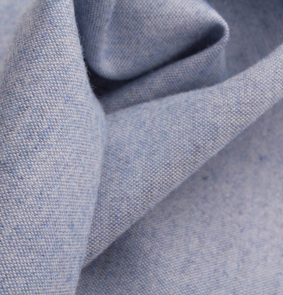 Morton Street Melrose Shirt Fabric in Blue Brushed Cotton