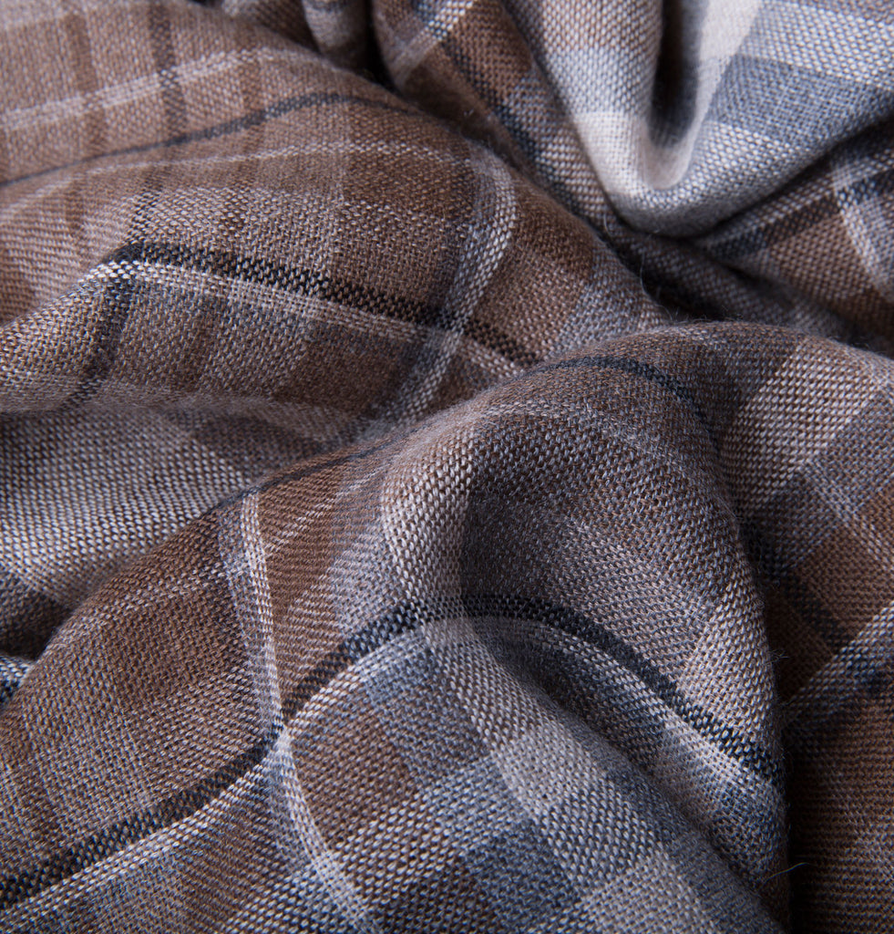 Cavour & Cobs Brown Check Summer Scarf Featured Fabric