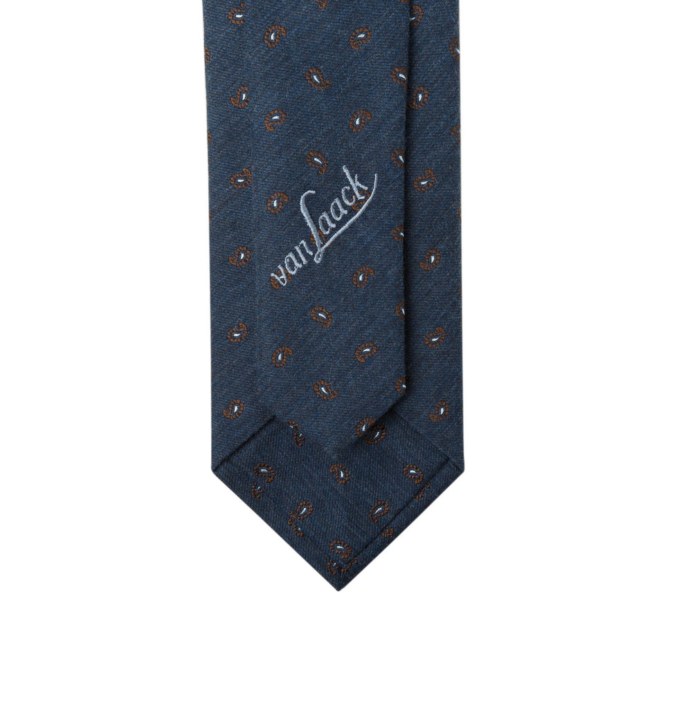 Van Laack Norden Tie Back Featured Fabric in Blue Striped