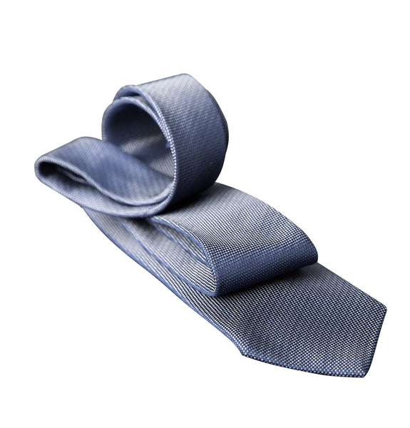L Blue Jacquard Van Laack Tie folded