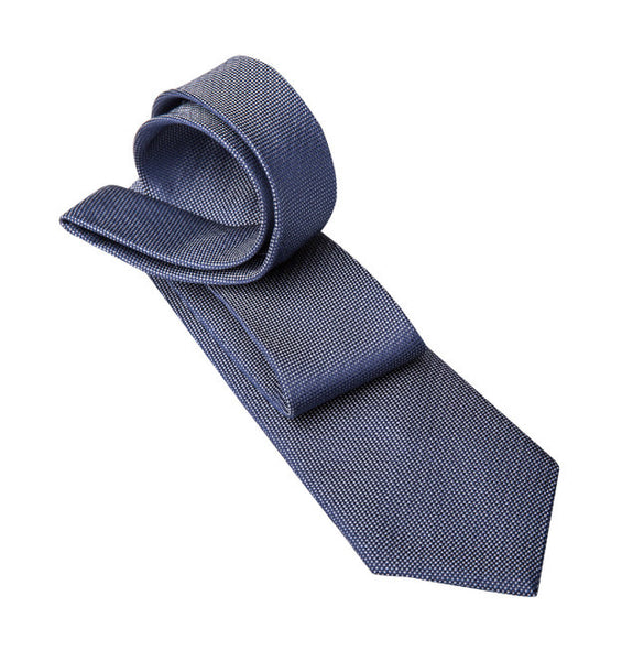 Van Laack Blue Jacquard tie folded